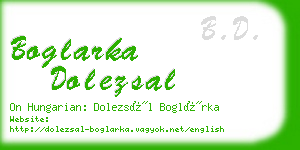 boglarka dolezsal business card